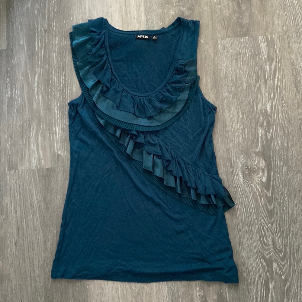 Apt. 9 Teal Ruffle Tank Top - Picture 1 of 5
